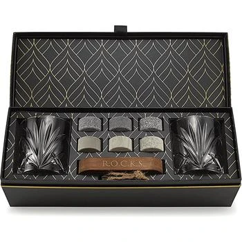 ROCKS Whiskey Chilling Stones | Whiskey Chilling Stones Gift Set With 2 Palm Crystal Glasses,商家Verishop,价格¥418