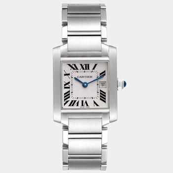 美国卡地亚坦克, [二手商品] Cartier | Cartier Silver Stainless Steel Tank Francaise W51011Q3 Women's Wristwatch 25 mm商品图片 8.9折