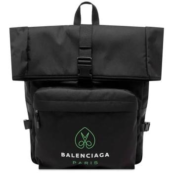 推荐Balenciaga Mens Logo Print Messenger Backpack In Black商品