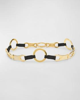 Streets Ahead | Golden Ring Flexible Zinc & Leather Belt,商家Neiman Marcus,价格¥3065