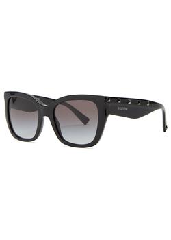 推荐Valentino Garavani black square-frame sunglasses商品