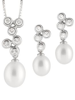 商品Splendid Pearls | 8-9mm Pearl Necklace & Earring Set,商家Lord & Taylor,价格¥1167图片
