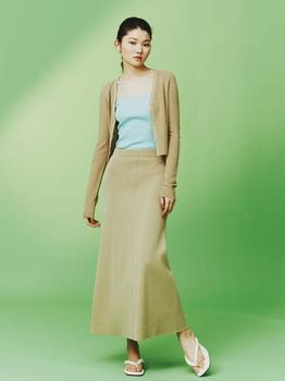 推荐Giza Cotton Flare Knit Skirt_Beige商品