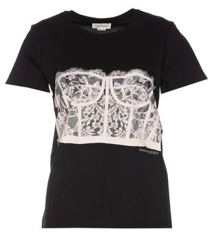 Alexander McQueen | Alexander McQueen Corset Printed Crewneck T-Shirt 6.2折起