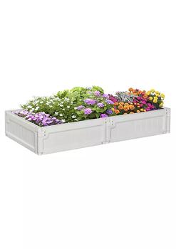 商品48" x 24" x 8" Raise Garden Bed Kit Planter Box Above Ground for Flowers/Herb/Vegetables Outdoor Garden Backyard with Easy Assembly White,商家Belk,价格¥564图片