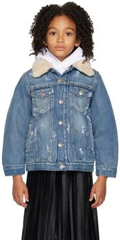推荐Kids Blue Embroidered Denim Jacket商品