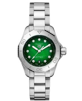 TAG Heuer | Tag Heuer Aquaracer Professional 200 Smokey Green Diamond Dial Steel Women's Watch WBP2415.BA0622 7.7折, 独家减免邮费