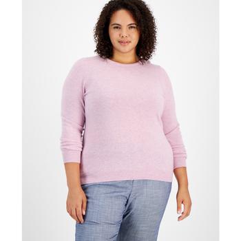 推荐Plus Size Cashmere Wool Blend Crewneck Sweater, Created for Macy's商品