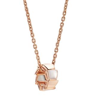 美国bvlgari项链, BVLGARI | Rose Gold, Diamond and Mother-of-Pearl Serpenti Necklace商品图片 