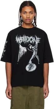 We11done | Black Printed T-Shirt 4.3折, 独家减免邮费