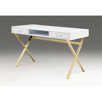 Creative Images | White Top Desk With Two Drawers/Gold Base,商家Premium Outlets,价格¥2858