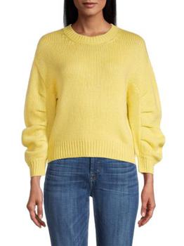 Tahari | Pleated Puff Sleeve Sweater商品图片,4折, 满$150享7.5折, 满折
