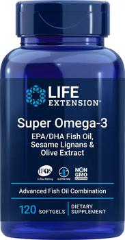 商品深海鱼油欧米伽omega-3高纯度超级野生鱼油软胶囊中老年人DHA 120粒/瓶,商家Life Extension,价格¥181图片