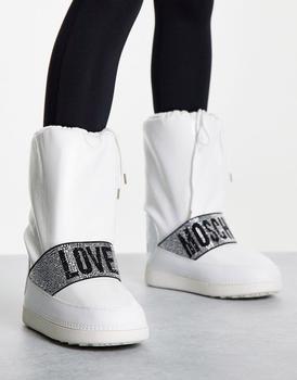Moschino | Love Moschino snow boot with glitter logo in white商品图片,6.5折