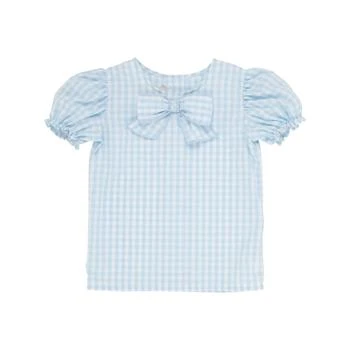 The Beaufort Bonnet Company | Kids Beatrice Bow Blouse In Blue,商家Premium Outlets,价格¥310