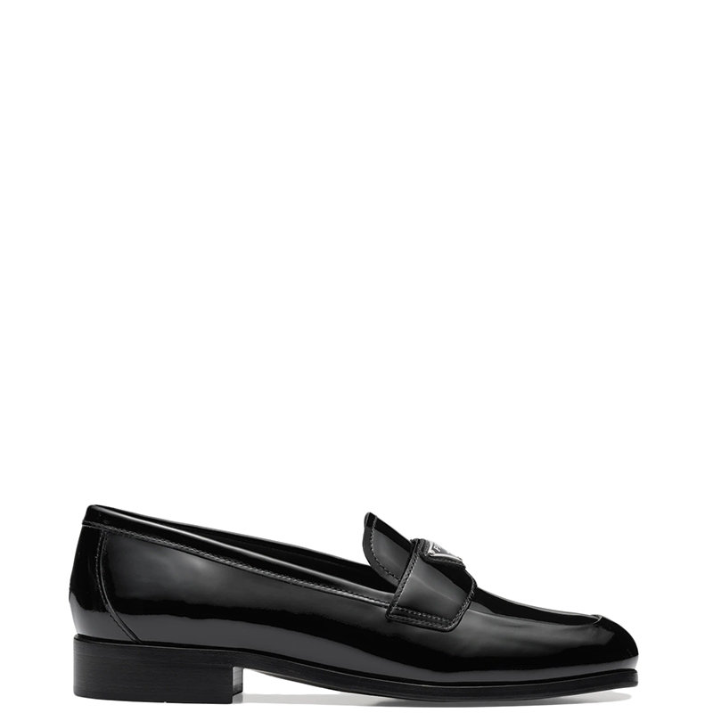 Prada | 【预售3-7天】PRADA/普拉达 22年春夏新款 女士黑色漆皮学院风便士乐福鞋1D902M_069_F0002_F_025商品图片,8折, 包邮包税