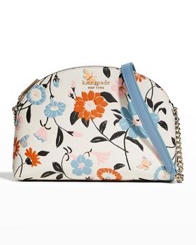 kate spade帆布包, Kate Spade | spencer floral garden-embossed double-zip crossbody bag商品图片 