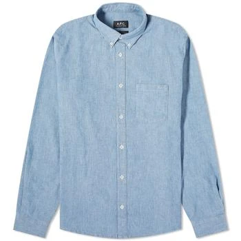 推荐A.P.C. Edouard Chambray Button Down Logo Shirt商品