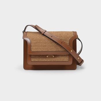Marni | Trunk Soft Medium Bag in Brown Leather商品图片,