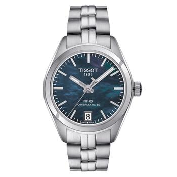 女士tissot automatic, Tissot | PR 100 Automatic Blue Mother of Pearl Dial Ladies Watch T1012071112100商品图片 5.5折