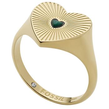 推荐Georgia Modern Meadows Green Faux Malachite Heart Signet Ring商品