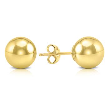 商品8MM 14K Yellow Gold Filled Round Ball Earrings图片