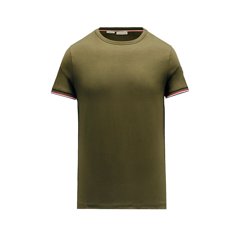 Moncler | 【预售3-7天】Moncler/蒙克莱 22年秋冬新款 男士橄榄绿色棉质混纺毡艺商标短袖T恤H10918C7160087296829商品图片,7.9折, 包邮包税