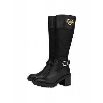 Love Leather, Love Moschino | City Love Leather And Nylon Boots商品图片 