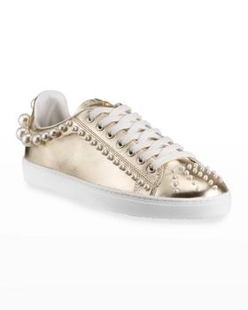 Goldie Pearly Metallic Leather Low-Top Sneakers product img