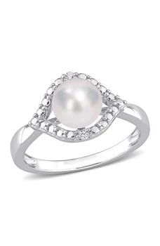 DELMAR | Sterling Silver 7mm Cultured Freshwater Pearl & Sapphire Eye Ring,商家Nordstrom Rack,价格¥447