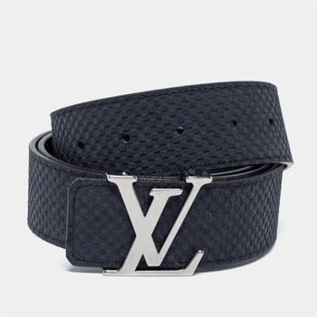 lv皮带, [二手商品] Louis Vuitton | Louis Vuitton Navy Blue Mini Damier Suede LV Initiales Belt 110CM商品图片 8.2折, 满1件减$100, 满减