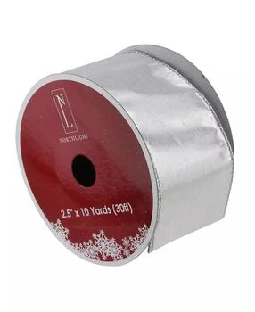 Northlight | Pack of 12 Solid Silver Wired Christmas Craft Ribbon Spools - 2.5" x 120 Yards Total,商家Macy's,价格¥412