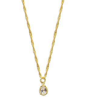 商品Argento Vivo | Teardrop Cubic Zirconia Pendant Necklace in 14K Gold Plated Sterling Silver, 16"-18",商家Bloomingdale's,价格¥294图片