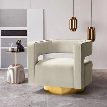 Simplie Fun | Blanca Swivel Barrel Chair TAN,商家Premium Outlets,价格¥2840