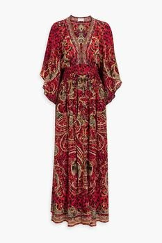 推荐Embellished printed silk crepe de chine maxi dress商品