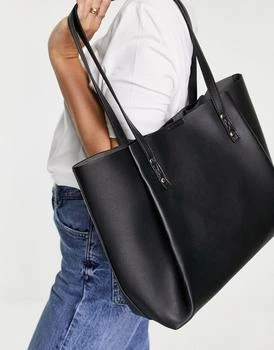 推荐ASOS DESIGN tote bag with removeable laptop compartment in black商品