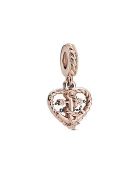 PANDORA | Pandora Moments 14K & Silver Plated CZ Heart Anchor Charm商品图片,5折
