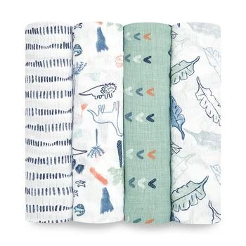 aden + anais | Baby Boys Printed Muslin Swaddles, Pack of 4,商家Macy's,价格¥298
