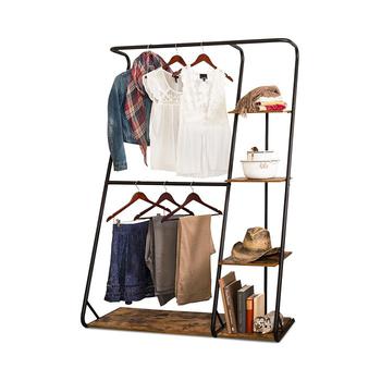 Honey Can Do | Rustic Z-Frame Wardrobe with Shelves商品图片,