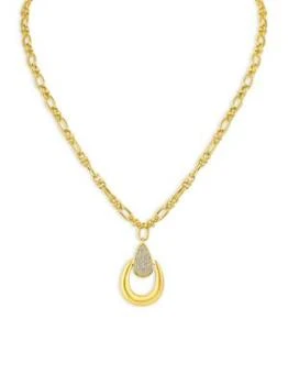 Kenneth Jay Lane | 14K Goldplated & Cubic Zirconia Pendant Necklace,商家Saks OFF 5TH,价格¥429