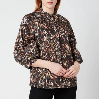 推荐Ted Baker Women's Evrett Lantern Sleeve Shirt - Khaki商品