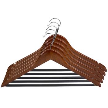 商品Home Basics | Home Basics Non-Slip Wood Hanger, (Pack of 5), Oak,商家Premium Outlets,价格¥126图片