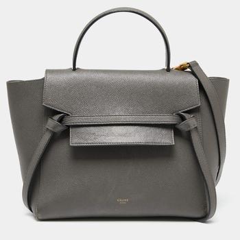 celine皮带, [二手商品] Celine | Celine Grey Leather Micro Belt Top Handle Bag商品图片 6.3折, 满1件减$100, 满减