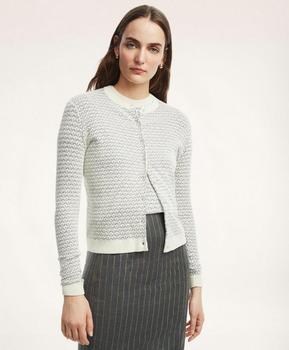 Cotton Cashmere Blend Pointelle Cardigan product img
