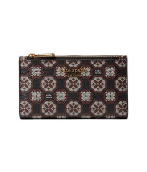 kate spade帆布包, Kate Spade | Spade Flower Monogram Coated Canvas Small Slim Bifold Wallet商品图片 