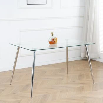 Modern Kitchen Glass dining table
