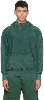 Les Tien | Green Cotton Hoodie商品图片,4折