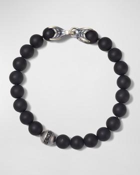 商品Men's Spiritual Beads Bracelet with Black Onyx and Black Diamonds图片