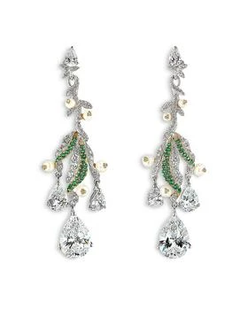 Anabela Chan | Anabea Chain 18K Yellow Gold & Rhodium Vermeil English Garden Lab Created Emerald & Simulated Diamond Lily of the Valley Drop Earrings,商家Bloomingdale's,价格¥29632