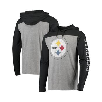 product Men's Heathered Gray, Black Pittsburgh Steelers Franklin Wooster Long Sleeve Hoodie T-shirt image